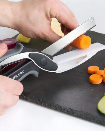 Køkkenkniv-saks med mini skærebræt – Fantastisk tilbud!