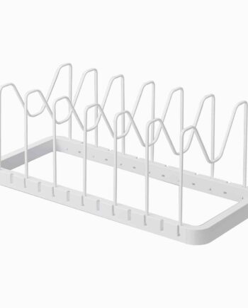 Hvid Yamazaki Holder Til Grydelåg Tallerkener Eller Skærebræt Med Udtræk Farver 82cm 20cm 5cm Thora - Yamazaki Kitchenplus  - 4903208038409