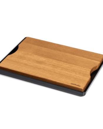 Sort Egetræ Skærebræt Med Opsamlingsfad - Ollimako Design Kitchenplus  - 05744006370099