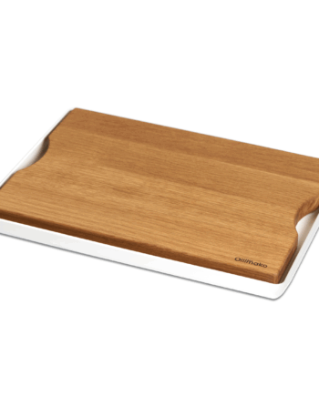 Hvid Egetræ Skærebræt Med Opsamlingsfad - Ollimako Design Kitchenplus  - 05744006370082