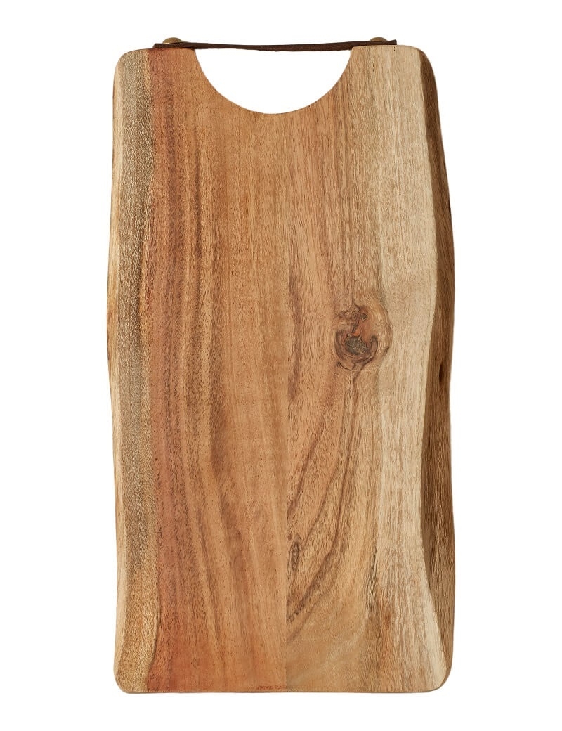 Skærebræt Med Læderhåndtag 38x20 Akacietræ Olieret - Da'core Kitchenplus - 5702568049488